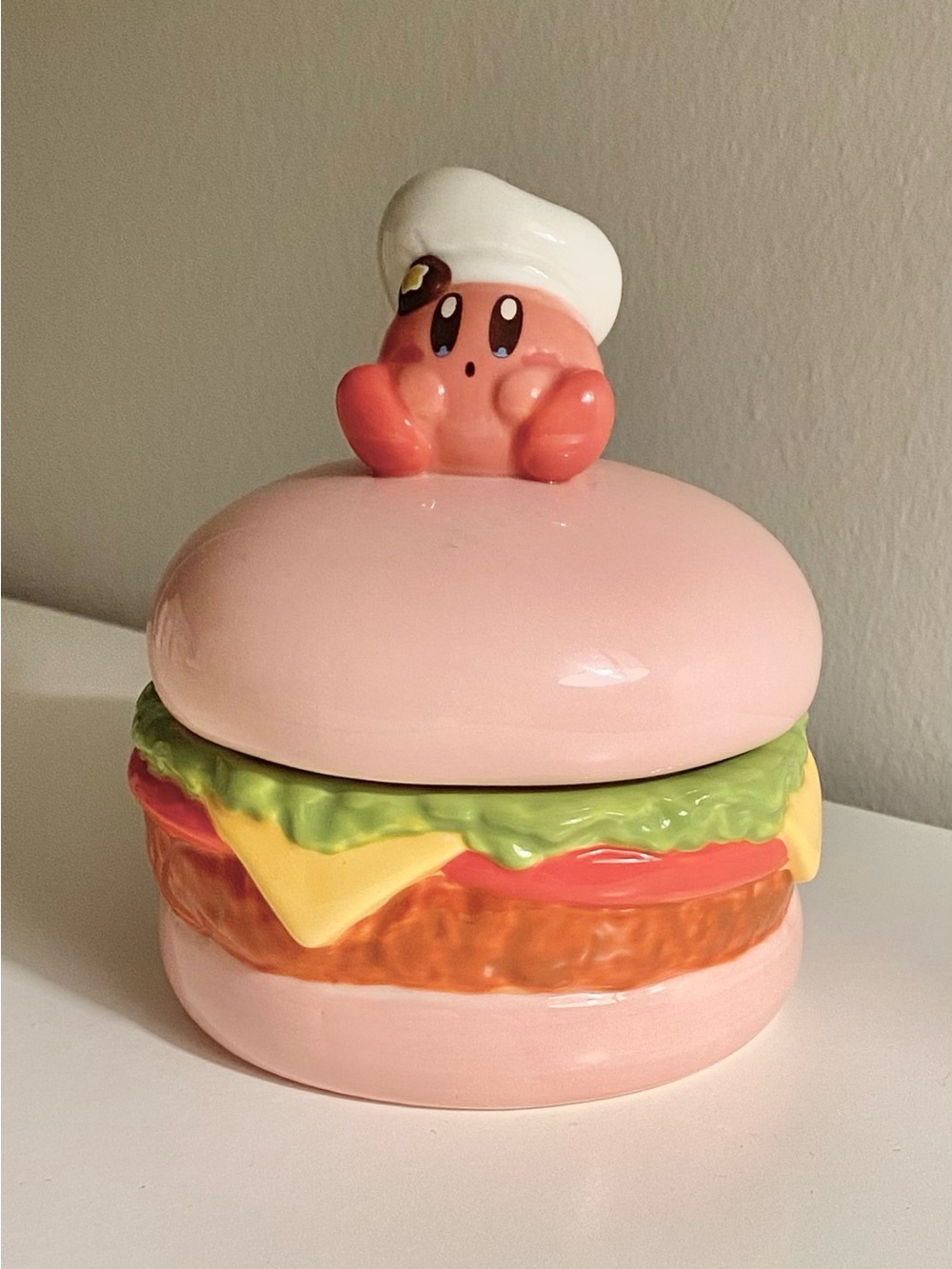 Kirby Cafe Burger Ceramic Trinket Dish Candy Bowl Cocotte Japan Exclusive